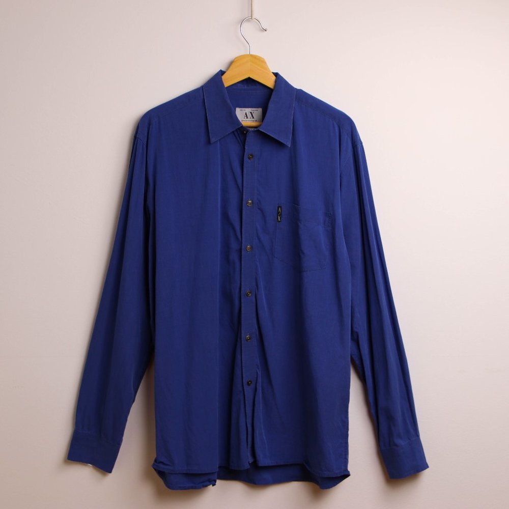 Blue Armani Exchange Button Up Dress Shirt